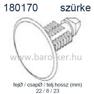 180170 KÁRPITPATENT SZÜRKE 8X22mm UNIVERZÁLIS