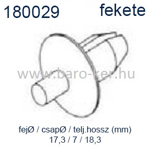 180029 KÁRPITPATENT FEKETE 7mm FIAT,UNIVERZÁLIS