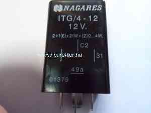 VILLOGÓ AUTOMATA,INDEX RELÉ 12V/4 LÁBÚ NAGARES ITG/4-12